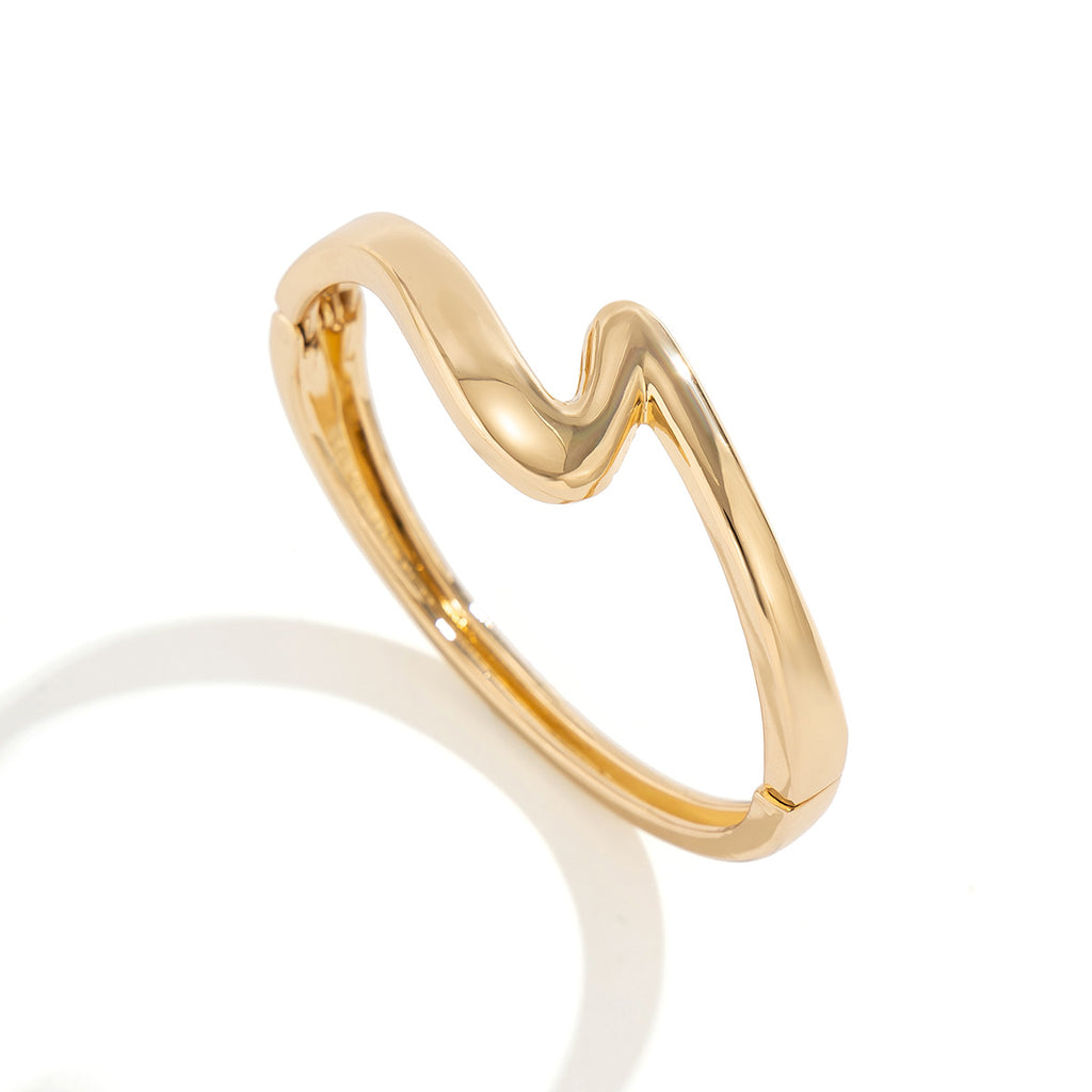 Small niche luxury high-end curved Z-shaped bracelet Bracelet irregular bracelet