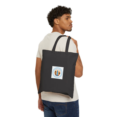 Beach Sunrise Cotton Tote Bag — 'Sunset & Waves' Eco Canvas Shopper