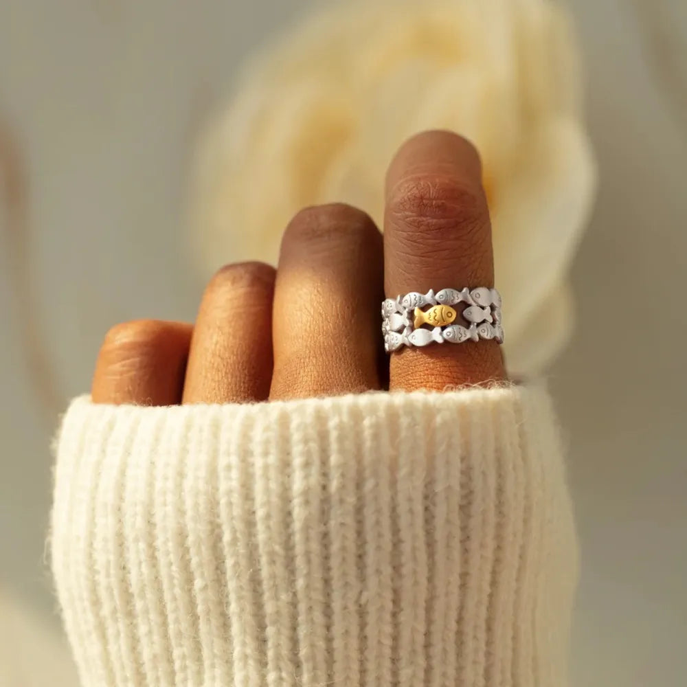 Bague Poisson Argent 925 Réglable | Boutique84