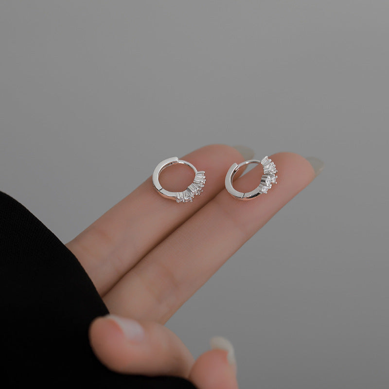 Boucles d'Oreilles Zircon Blanc Plaqué Or Étincelant | Boutique84