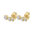 Boucles d'Oreilles Créoles Zircon Blanc Doré Argenté | Boutique84