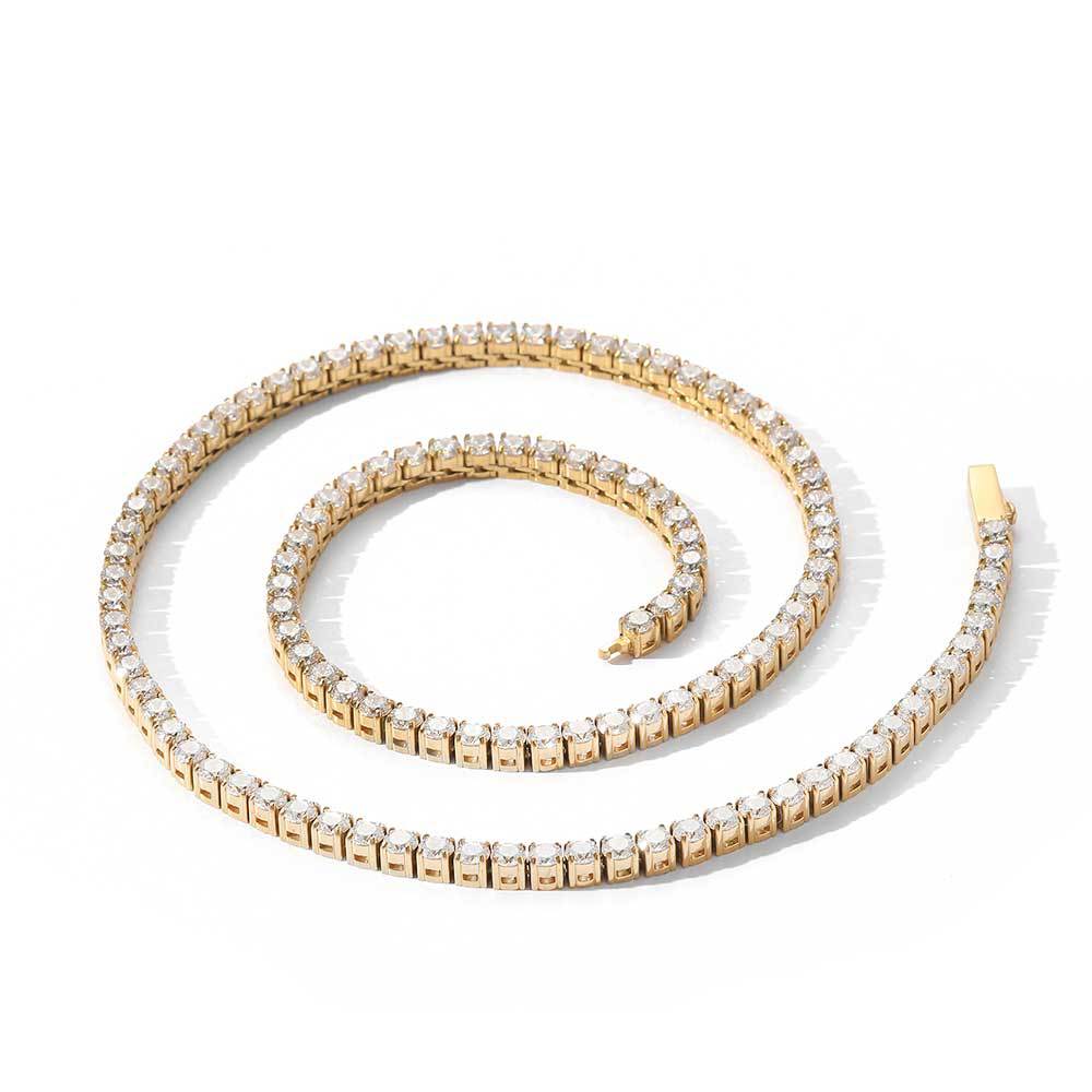 Chaîne Tennis Homme 4mm Zircon Acier Inoxydable | Boutique84