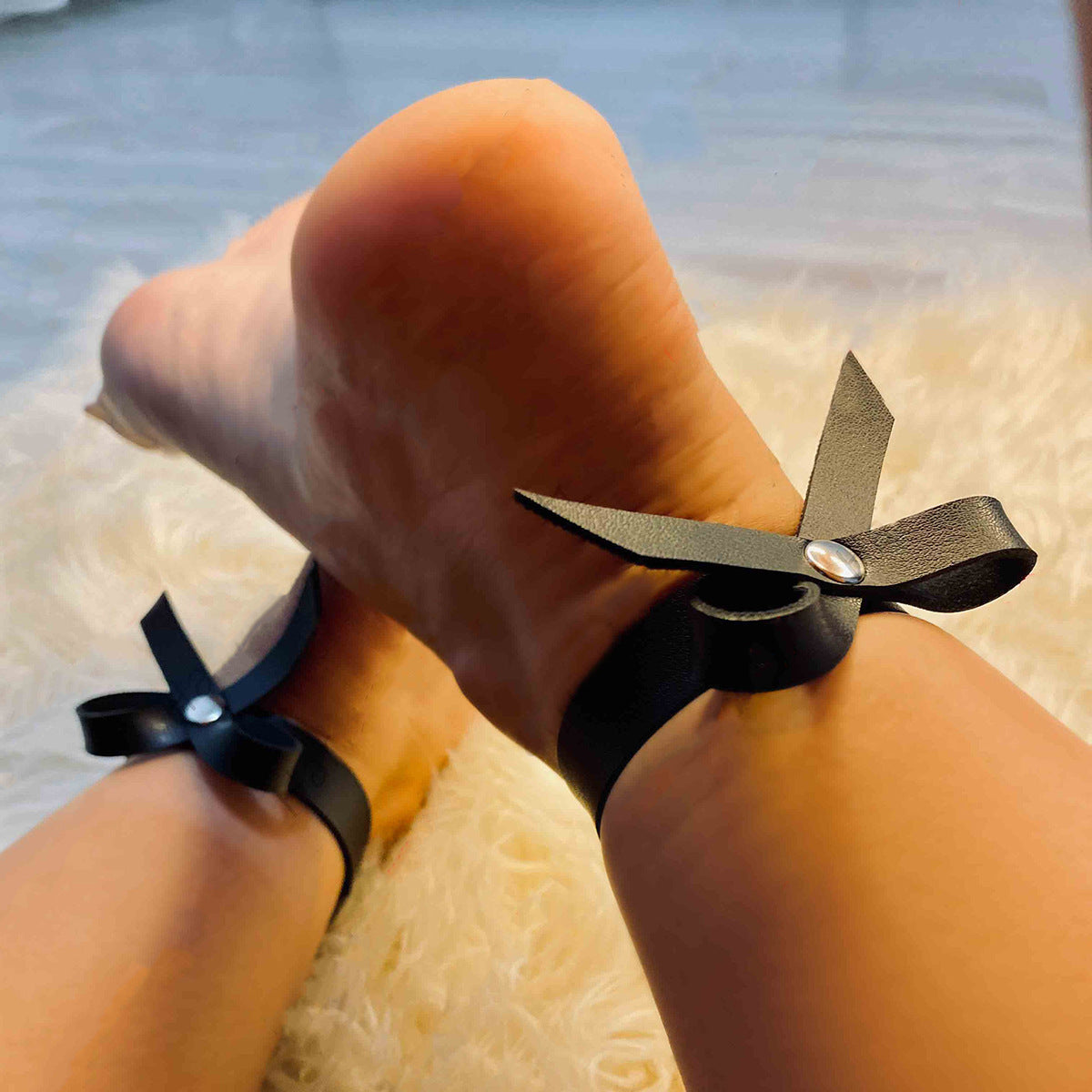 PU leather ring lifting ring tassel foot ring punk chain O-ring ankle chain leg ring