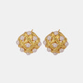 Boucles d'Oreilles Puces Perle Nacre Dorées | Boutique84