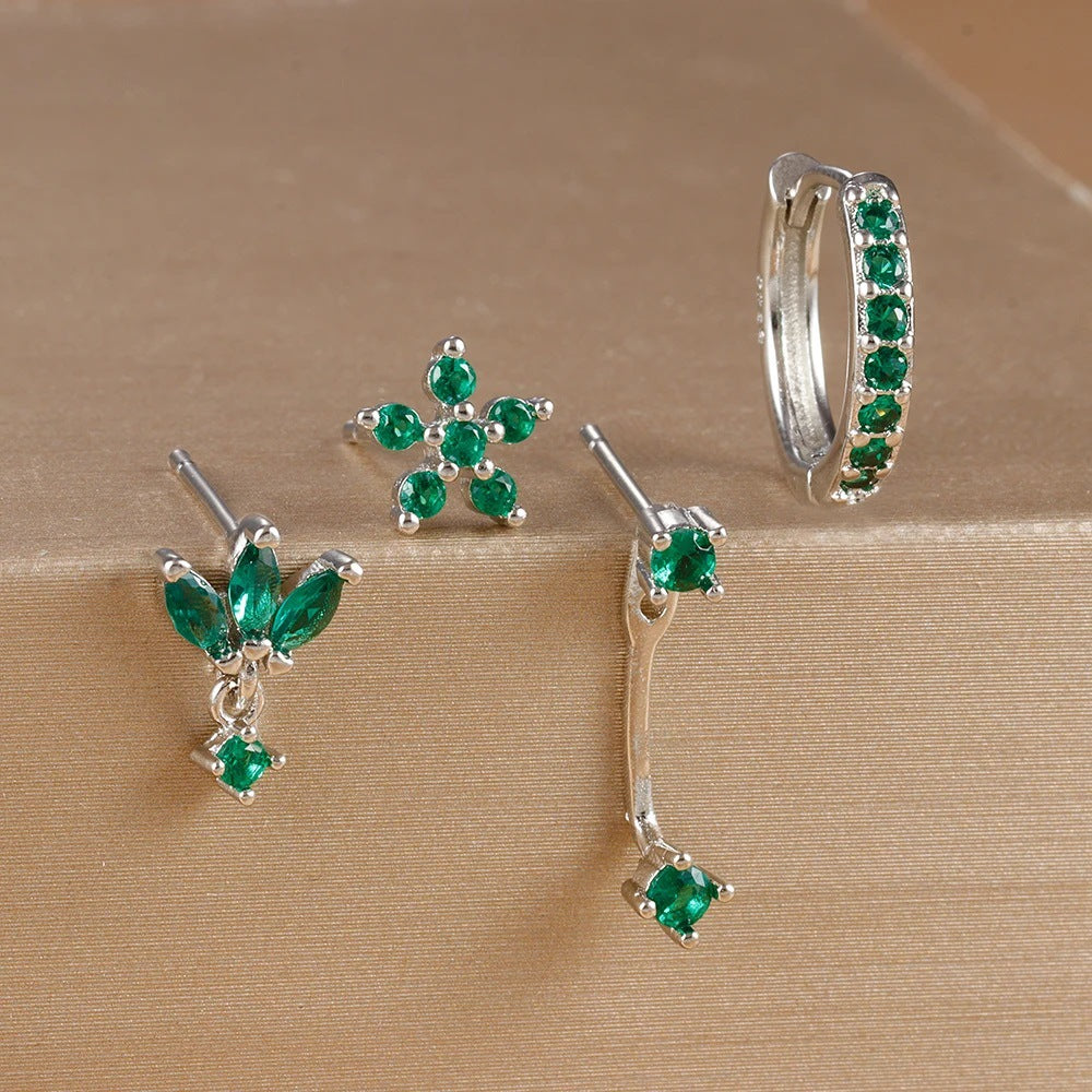 Zircon Stud Earrings with Gold Plating, Minimalist Chic Design, Delicate and Stylish Women's Ear Jewelry