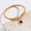 Versatile fashion Roman numeral pendant Fried Dough Twists bracelet Multicolor stainless steel women's bracelet