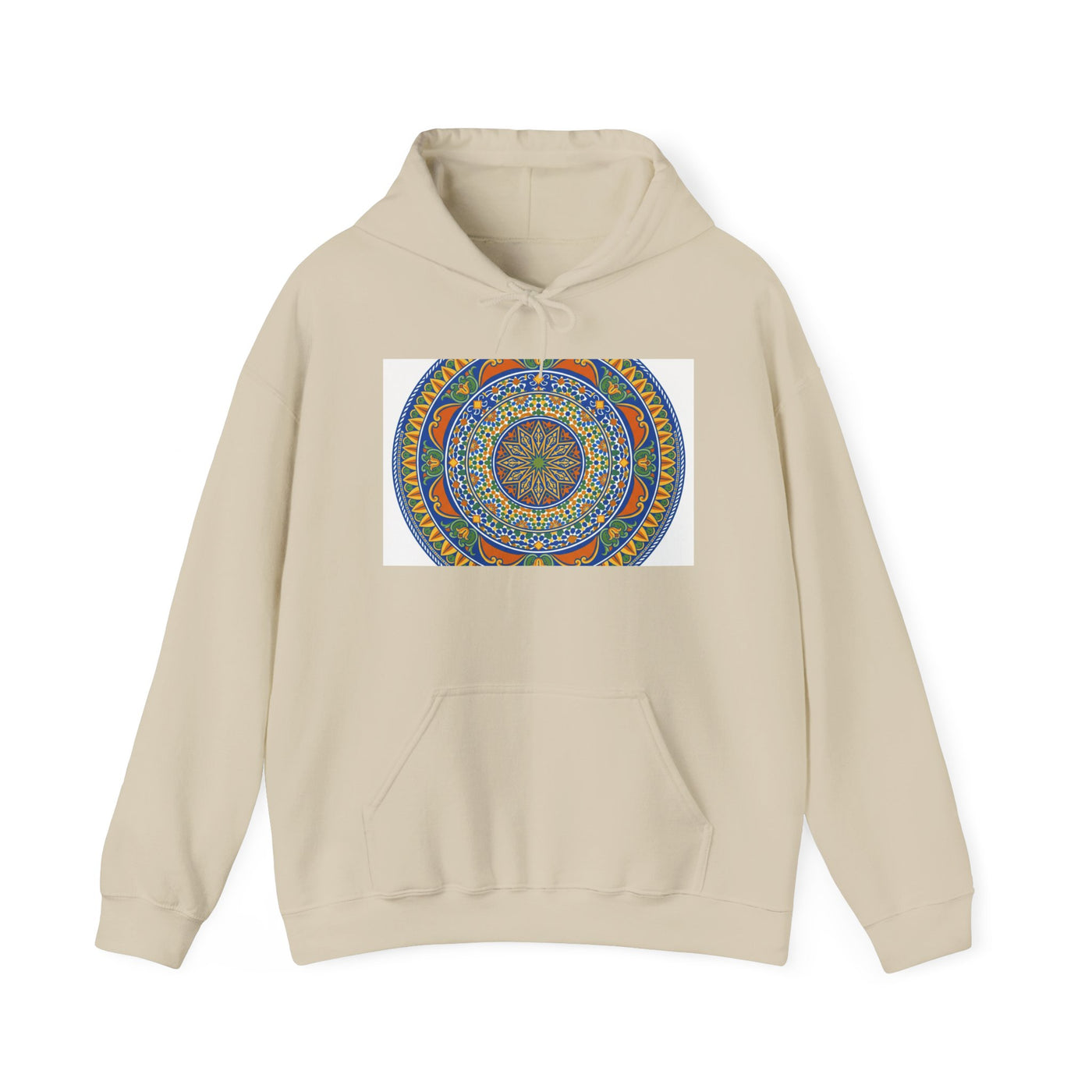 Mandala Harmony Hoodie — Colorful Boho Meditation Sweatshirt