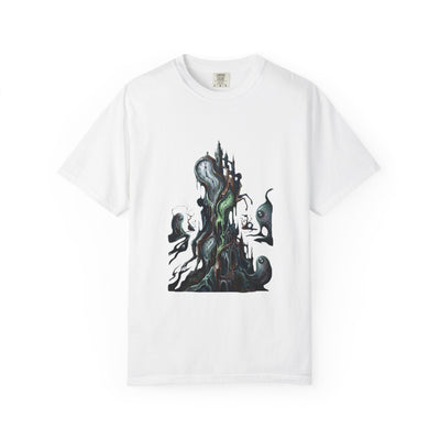 Ghostly Grove T-Shirt — Haunted Tree & Spirits Graphic Tee