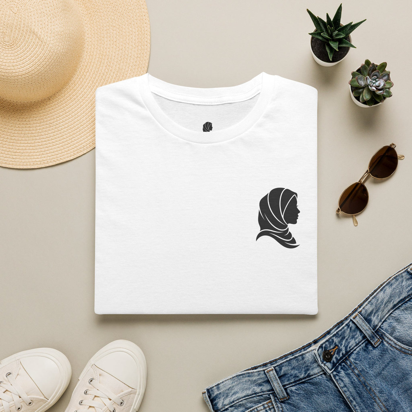Hijab Silhouette Tee — Minimal Muslim Modest Shirt
