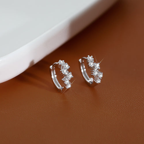 Boucles d'Oreilles Zircon Blanc Avignon — Éclat Luxe
