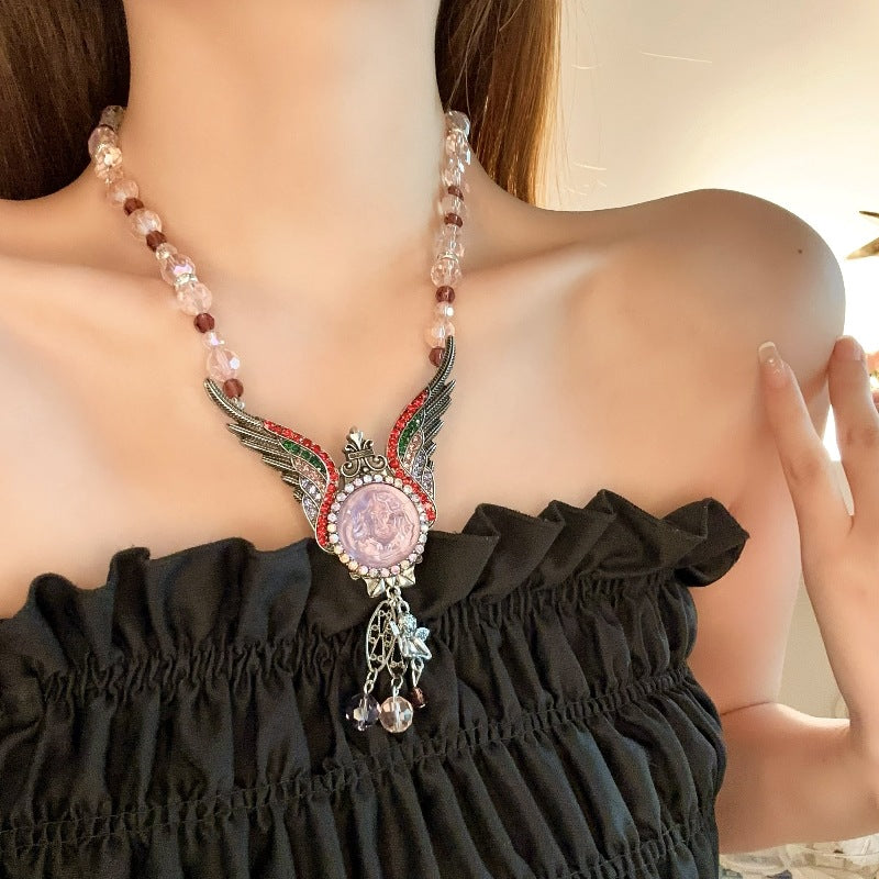 Collier Ailes d'Ange Chaîne Billes Femme | Boutique84