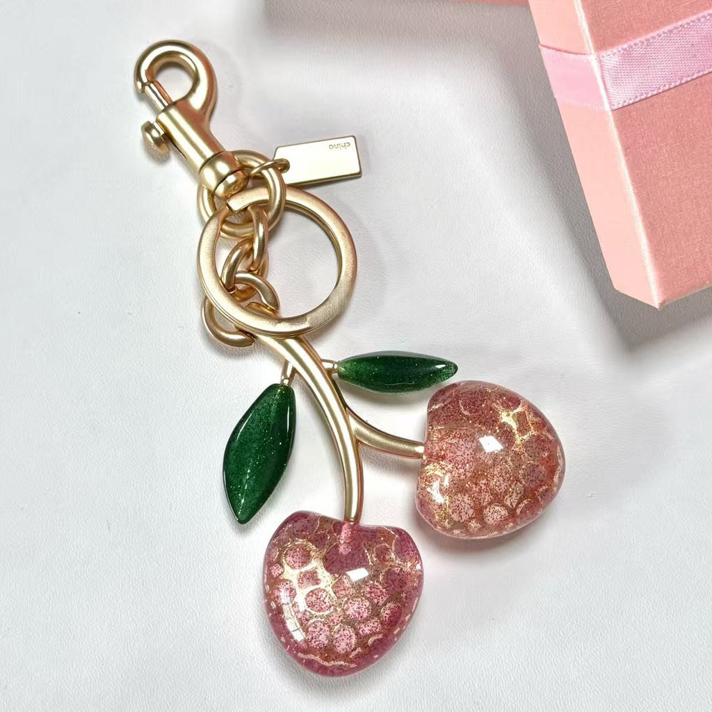 Porte-Clés Cerise Cristal Bijou de Sac Femme | Boutique84