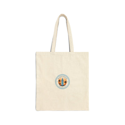 Beach Sunrise Cotton Tote Bag — 'Sunset & Waves' Eco Canvas Shopper