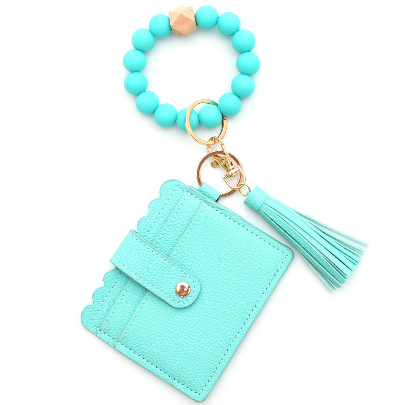 Bracelet Porte-Cartes Perles Silicone Pompon | Boutique84