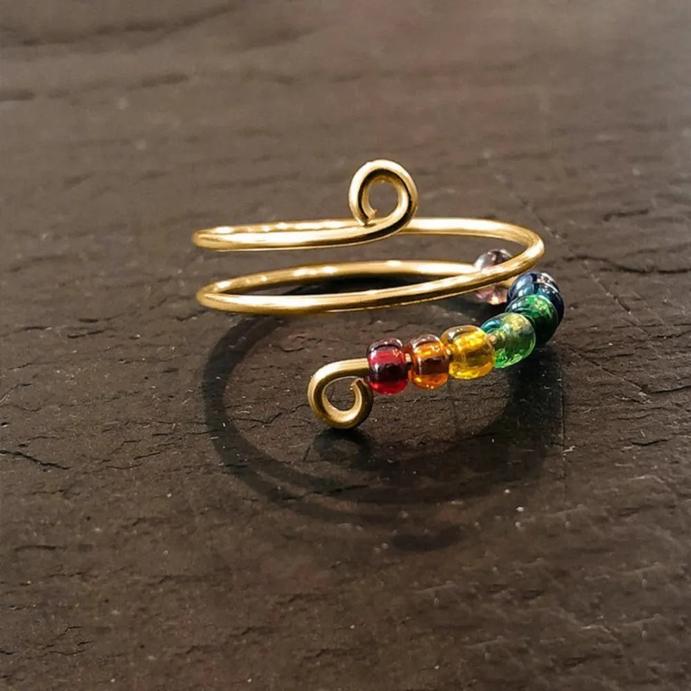 Bague Perlée Enroulée Argent 925 Réglable | Boutique84