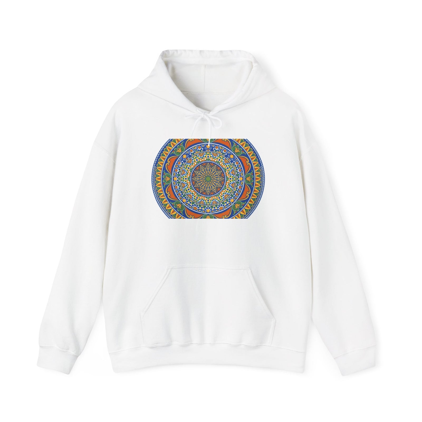 Mandala Harmony Hoodie — Colorful Boho Meditation Sweatshirt