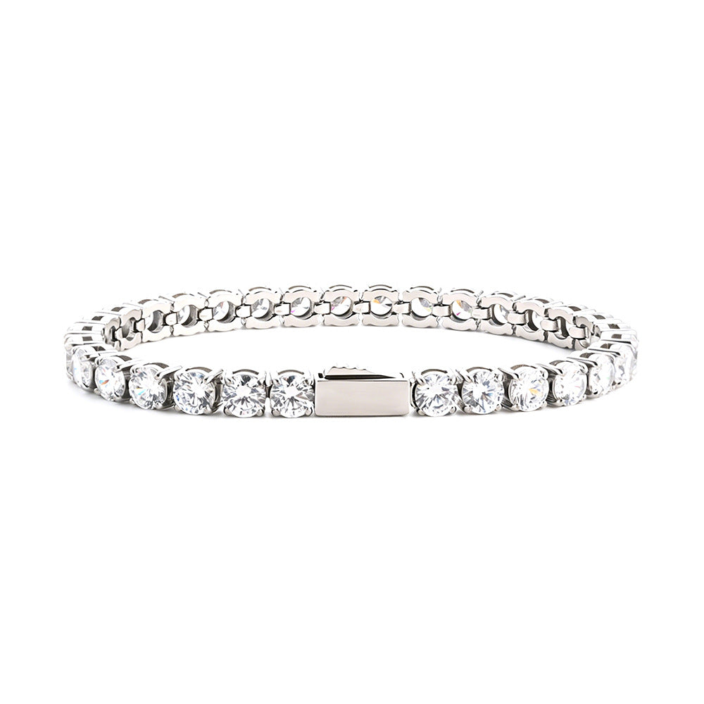 Bracelet Tennis Homme Zircon Acier Inoxydable 3-5mm | Boutique84