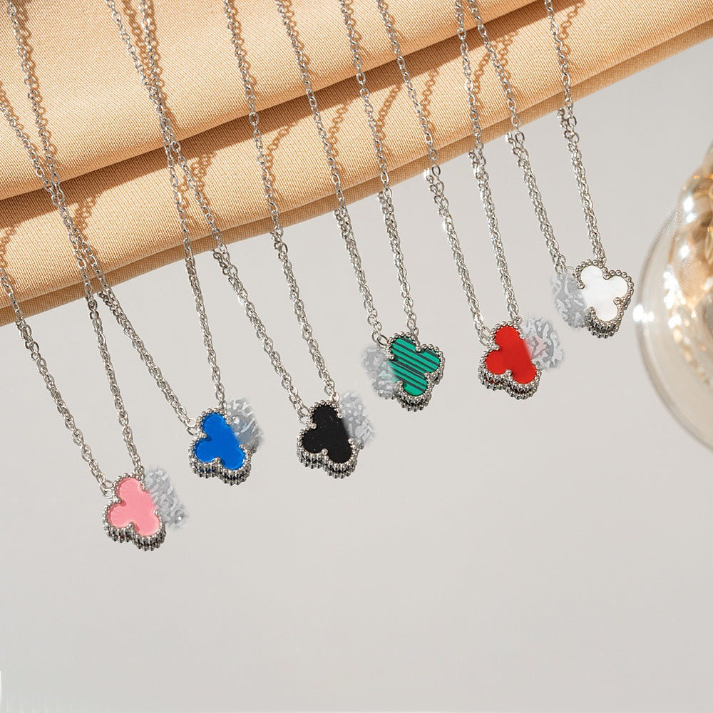 Collier Trèfle 4 Feuilles Nacre Acier Inoxydable | Boutique84