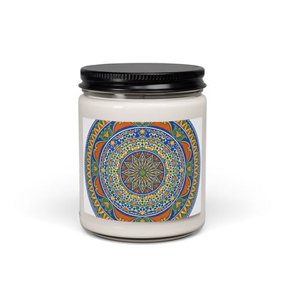 Soy Candle — Colorful Mandala Jar (9 oz)