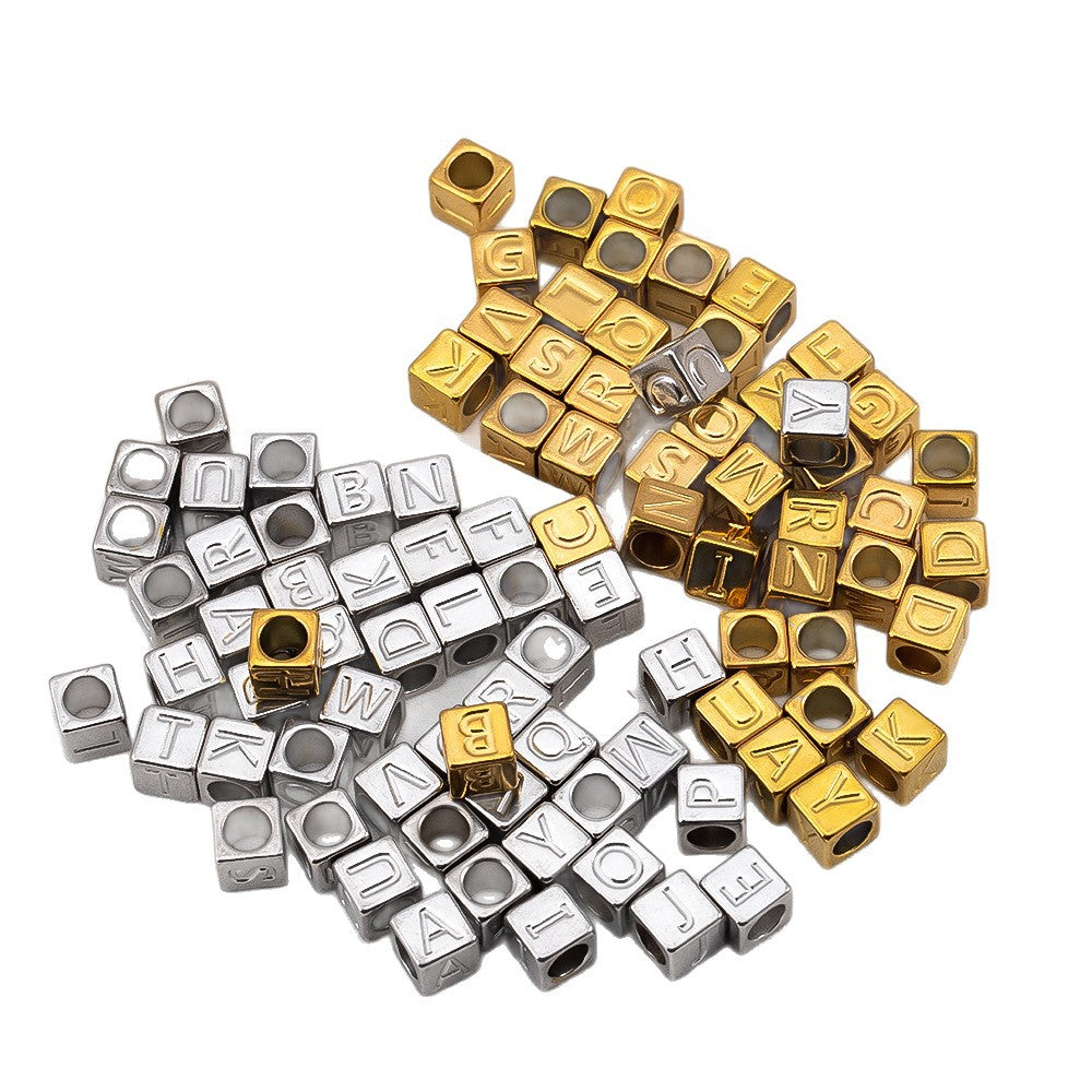 Perles Lettres Alphabet Acier Inoxydable 7mm DIY | Boutique84
