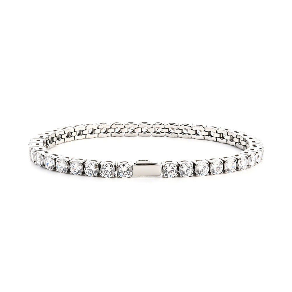 Bracelet Tennis Homme Zircon Acier Inoxydable 3-5mm | Boutique84
