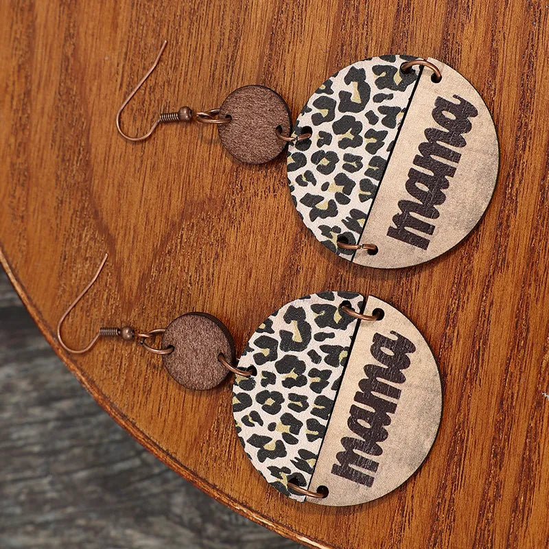Boucles d'Oreilles Bois Léopard Rondes | Boutique84