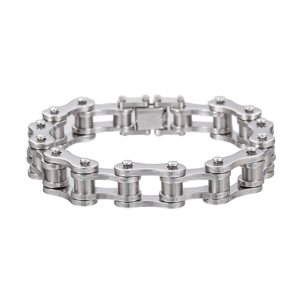 Punk jewelry European and American titanium steel men's bracelet rolling bicycle bracelet stainless steel motorcycle chain non-fading bracelet
