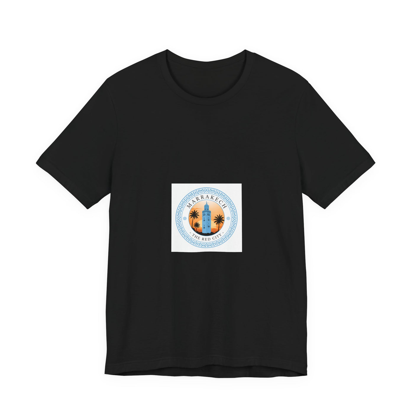 Surf Sunset Circle T‑Shirt — Palm Trees & Ocean Vibes