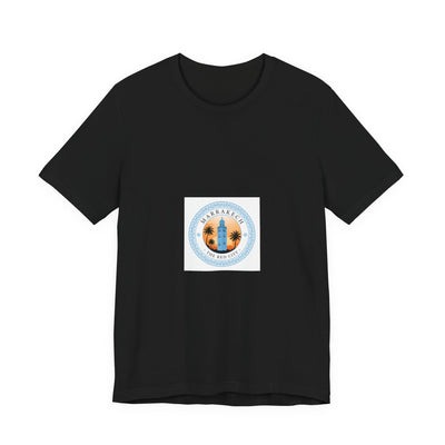 Surf Sunset Circle T‑Shirt — Palm Trees & Ocean Vibes