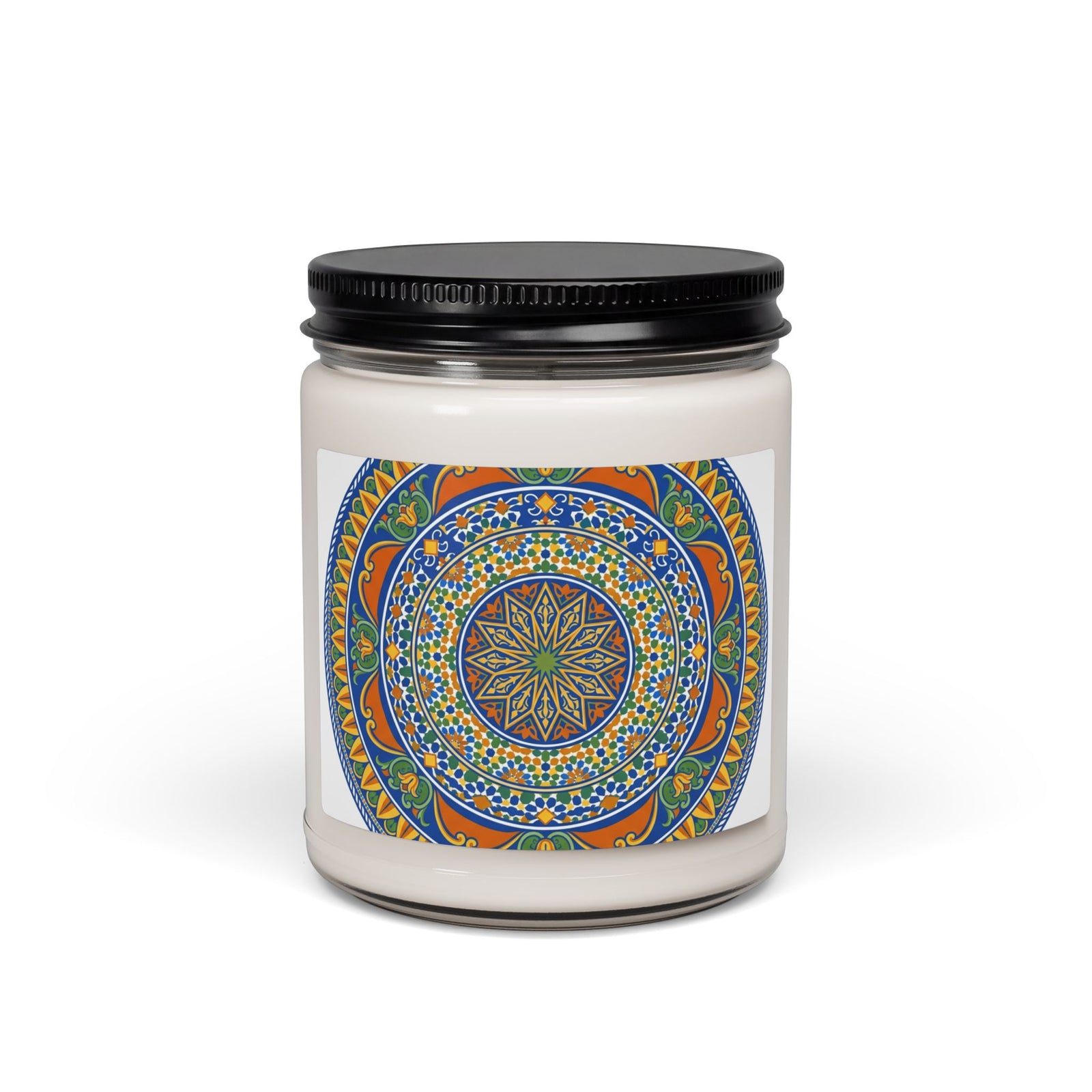 Soy Candle — Colorful Mandala Jar (9 oz)