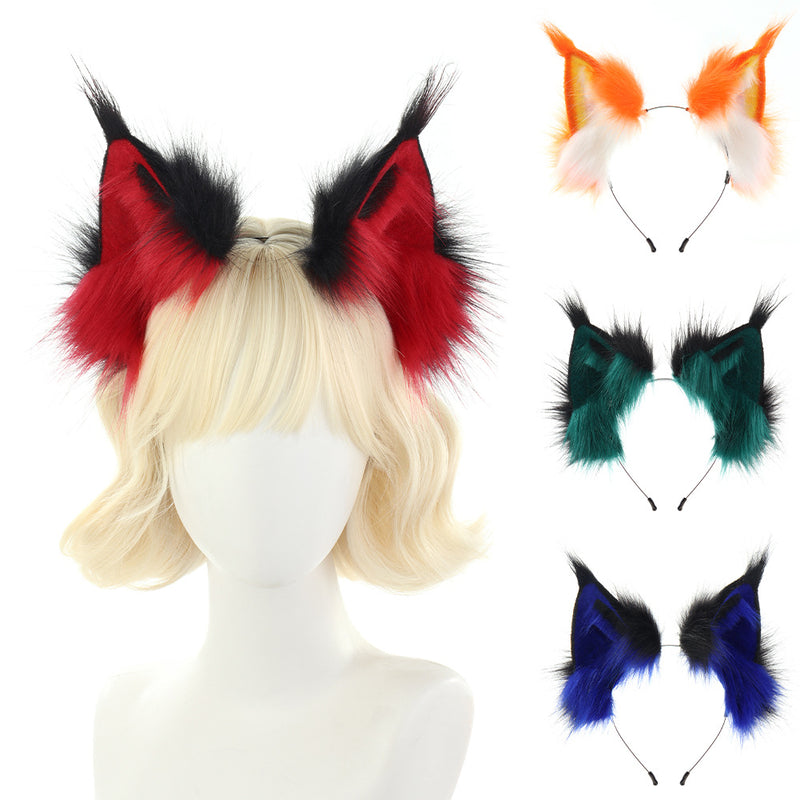 Handmade Realistic Lynx Ears Halloween Plush Headband Cosplay Hair Accessory Wildcat Ear Hair Decoration for Comic Con