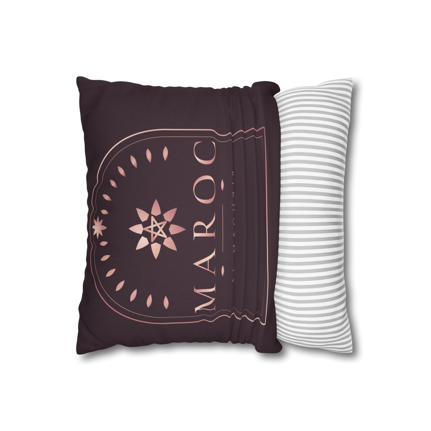 Morocco Travel Decorative Pillowcase – 'MAROC' Rose Gold Logo Square Pillow