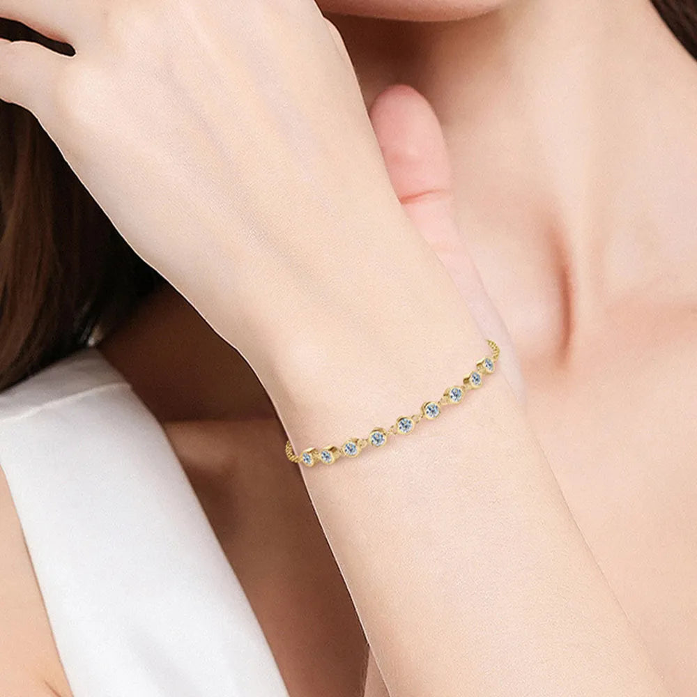 Bracelet Moissanite Argent 925 Doré Argenté | Boutique84