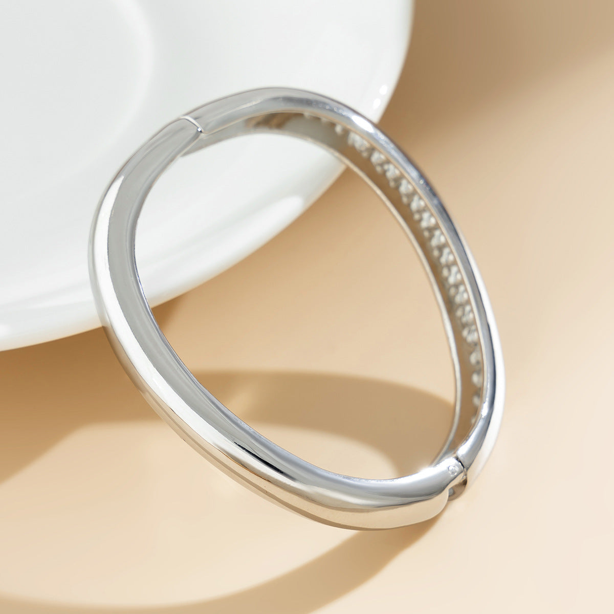 Ins style premium wide version simple irregular concave convex V-shaped notch bracelet