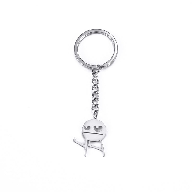 Pendant keychain stainless steel schoolbag keychain car key