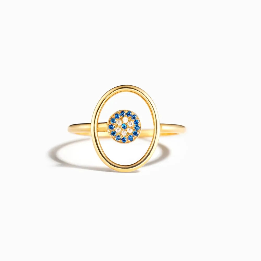 Bague Œil Grec Argent 925 Zircon Doré | Boutique84