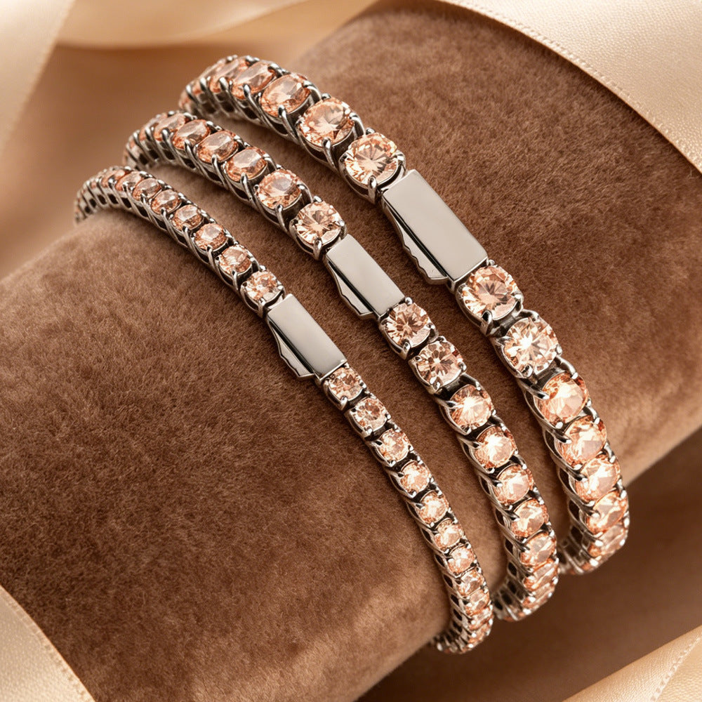 Bracelet Tennis Homme Zircon Acier Inoxydable 3-5mm | Boutique84