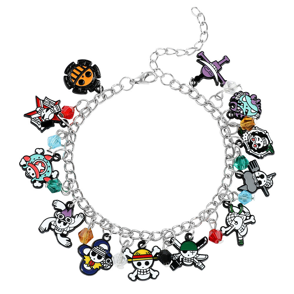 Cartoon Anime Pirate Wang An Rabbit Doll Bracelet Stitch Groot Pendant Bracelet