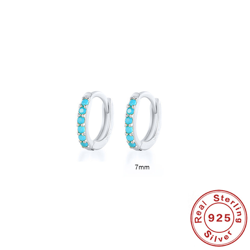 Créoles Argent 925 Turquoise Plaqué Or 18K | Boutique84