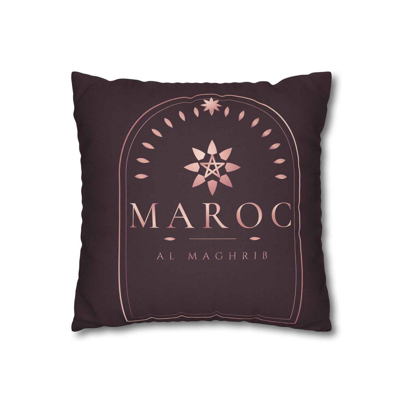 Morocco Travel Decorative Pillowcase – 'MAROC' Rose Gold Logo Square Pillow