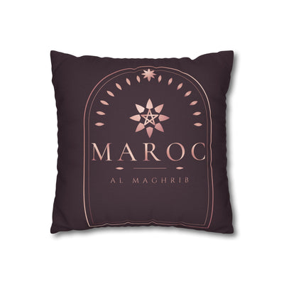 Morocco Travel Decorative Pillowcase – 'MAROC' Rose Gold Logo Square Pillow