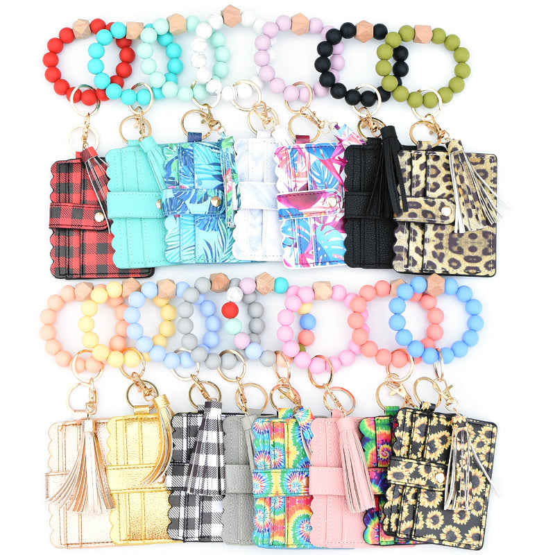 Bracelet Porte-Cartes Perles Silicone Pompon | Boutique84