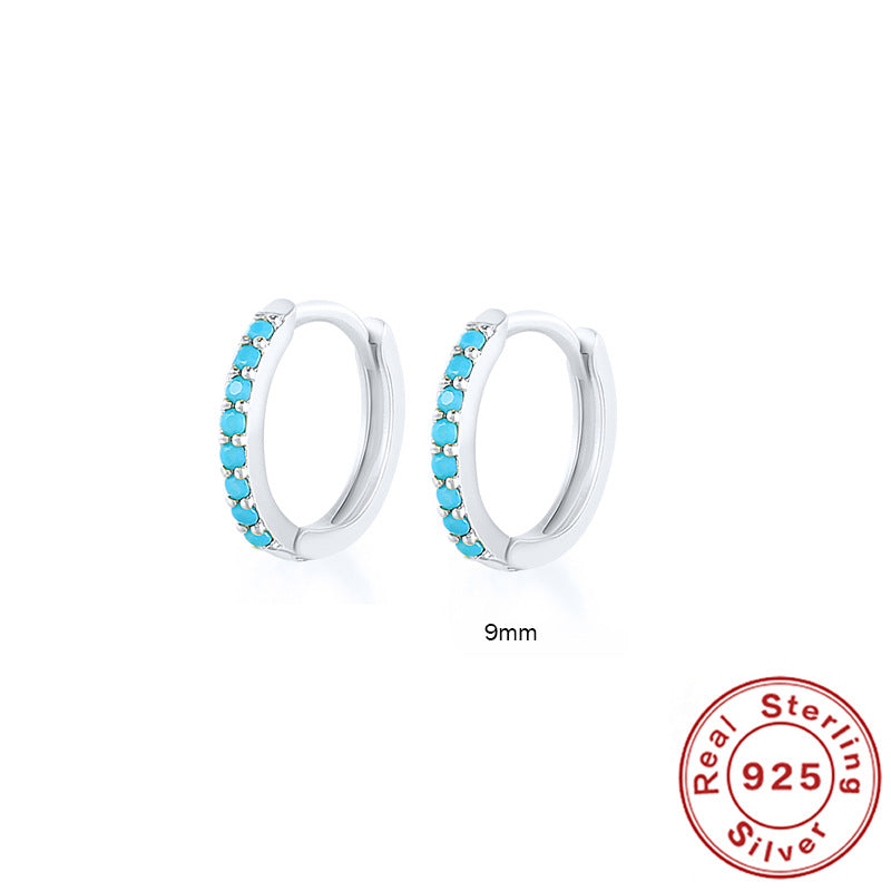 Créoles Argent 925 Turquoise Plaqué Or 18K | Boutique84