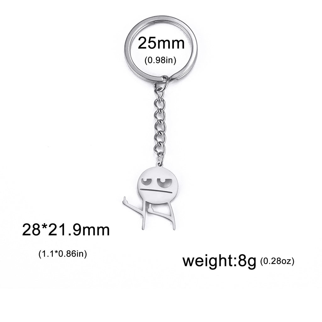 Pendant keychain stainless steel schoolbag keychain car key