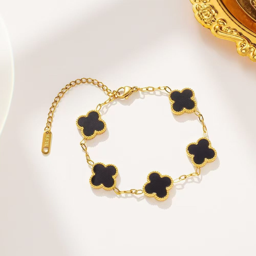 Parure Trèfle 4 Feuilles Collier + Bracelet 13mm | Boutique84