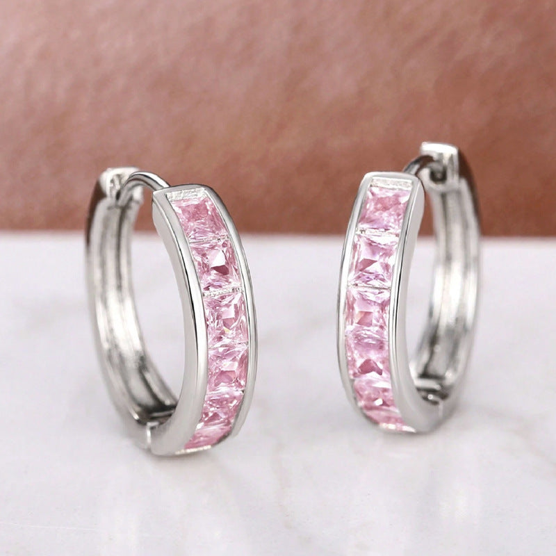 Boucles d'Oreilles Puces Zircon Doré Femme | Boutique84