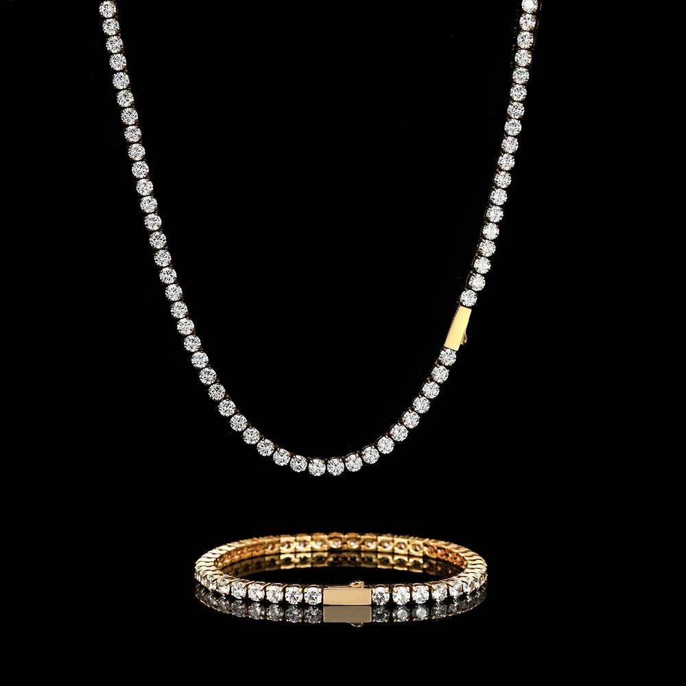 Chaîne Tennis Homme 4mm Zircon Acier Inoxydable | Boutique84