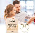 Hoexe Pearl Twist Ear Hook All-In-One Feminine Earclip Earring Twist Pearl Ear Hang