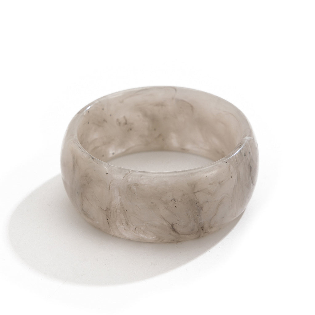 Artistic Retro Round Bracelet Wide Edition Blended Irregular Acrylic Bracelet for Women