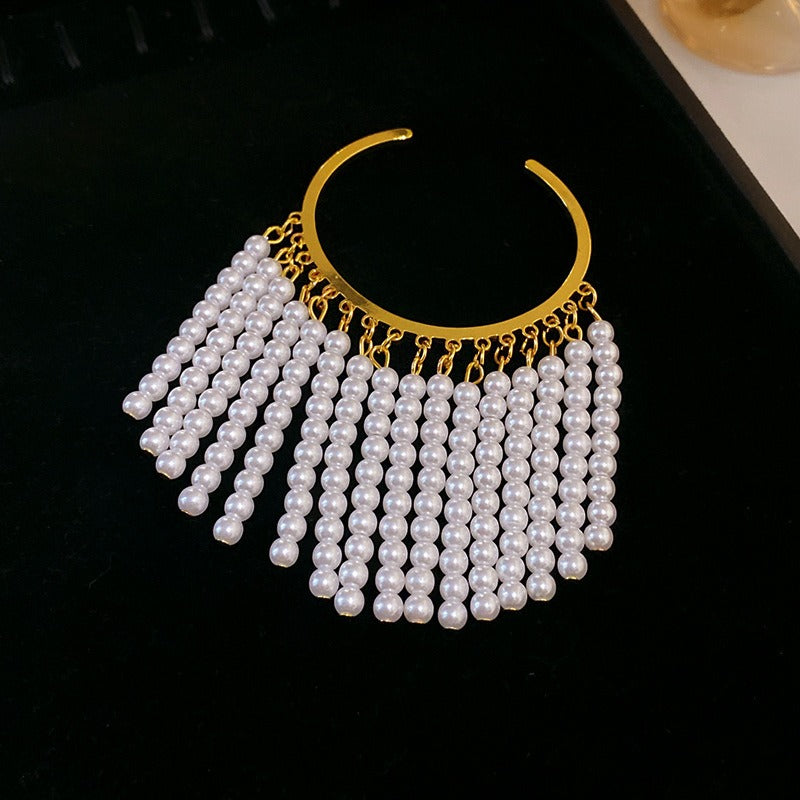Pearl Tassel Open Bracelet Palace Style Fashionable Versatile Hand Accessories